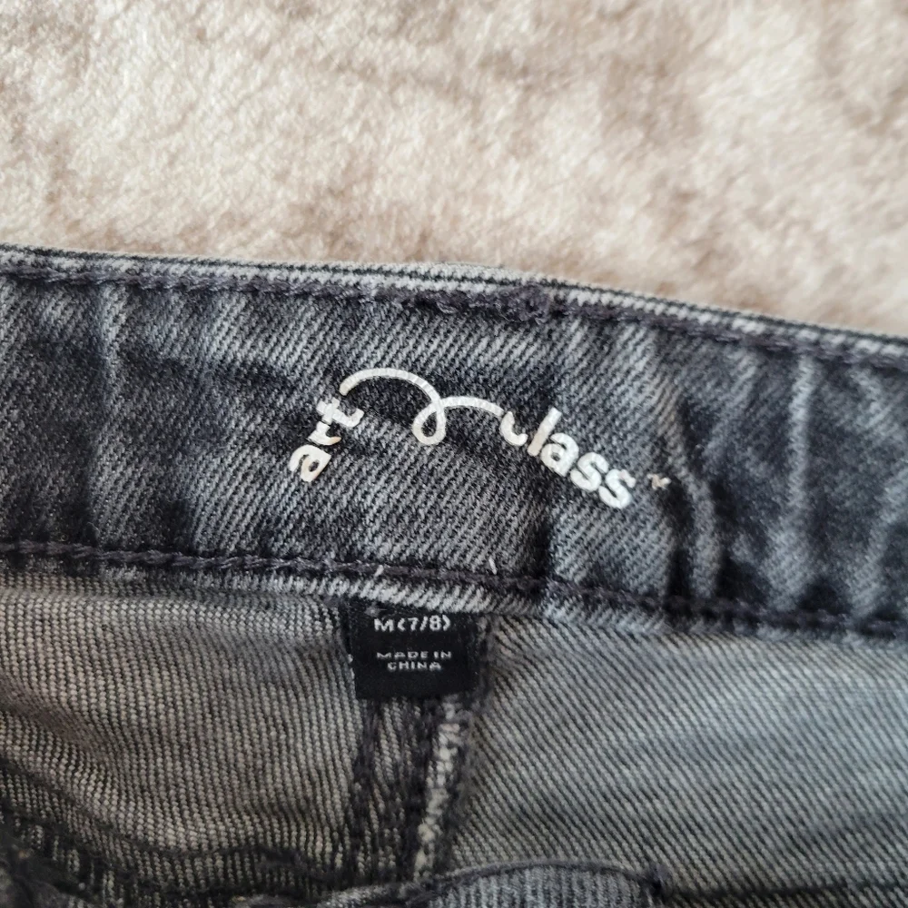 Art Class Girls M‎ 7/8 Black Cut Off Denim Shorts Adjustable Waist